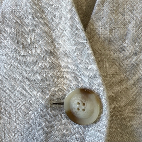 Soft Surroundings Jacket Cardigan Small Beige Linen Cotton Preppy Academia - Picture 3 of 10